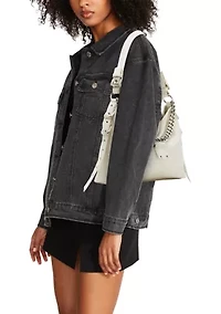 	  Shoulder Bag with Buckle and Chain 