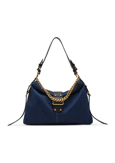 Shoulder Bag with Buckle and Chain