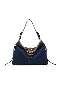 Shoulder Bag with Buckle and Chain