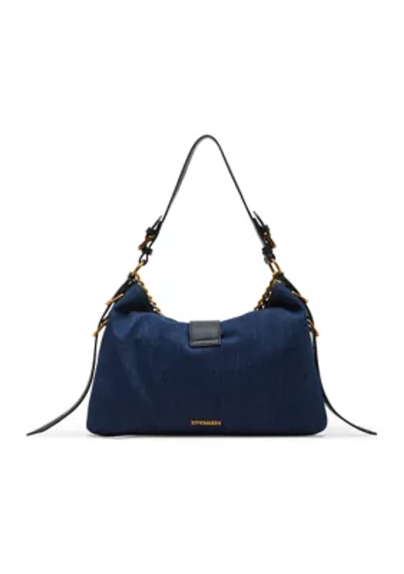Shoulder Bag with Buckle and Chain