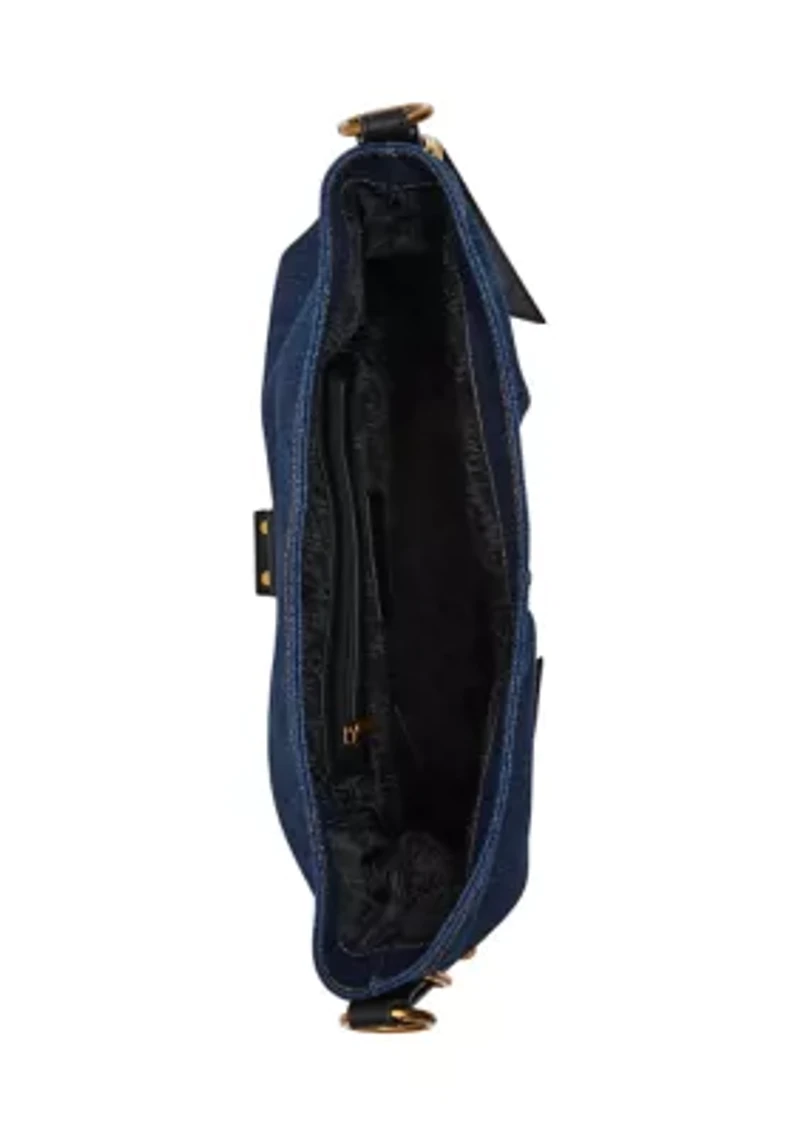 Shoulder Bag with Buckle and Chain