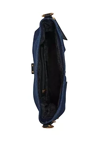 Shoulder Bag with Buckle and Chain