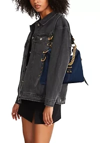 Shoulder Bag with Buckle and Chain