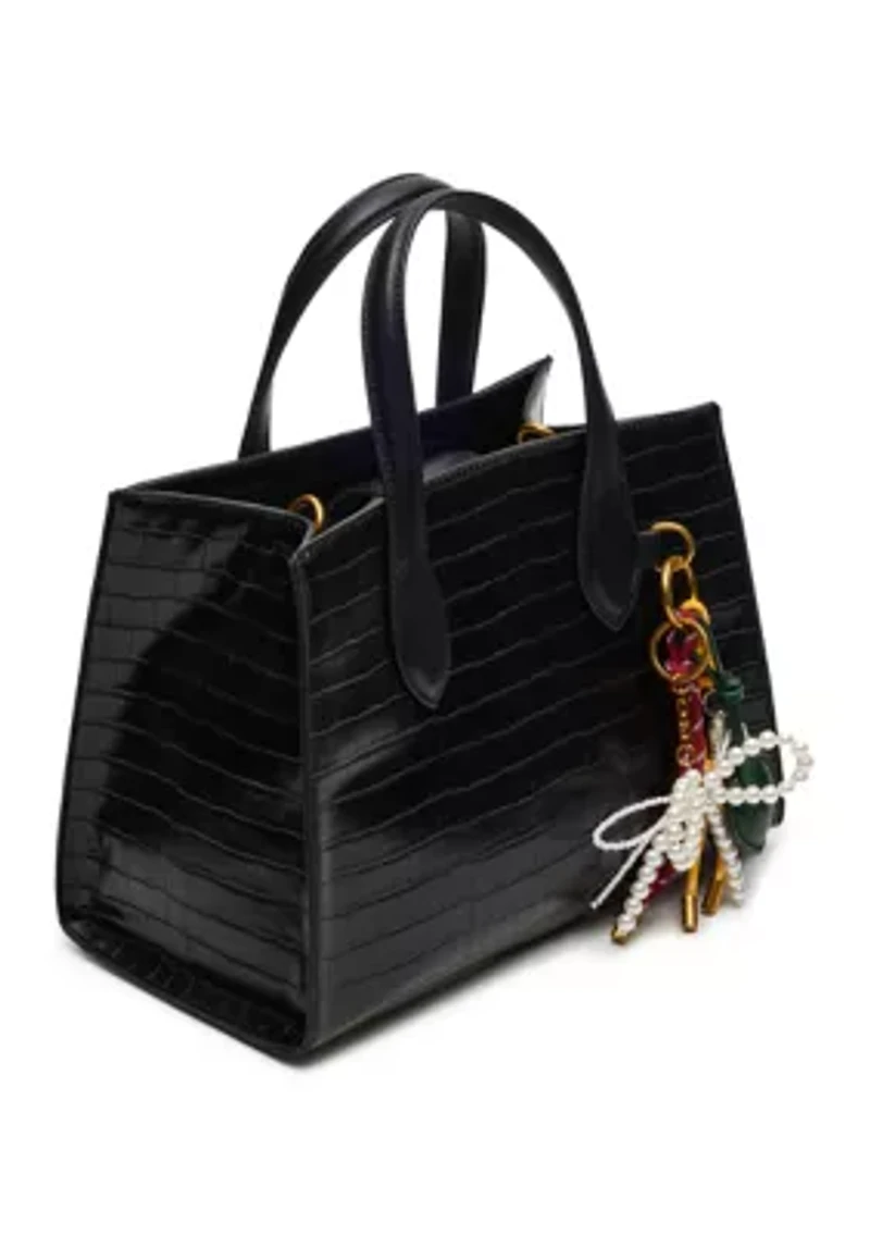 Boxed Top Handle Satchel with Charms
