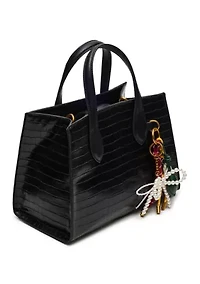 Boxed Top Handle Satchel with Charms