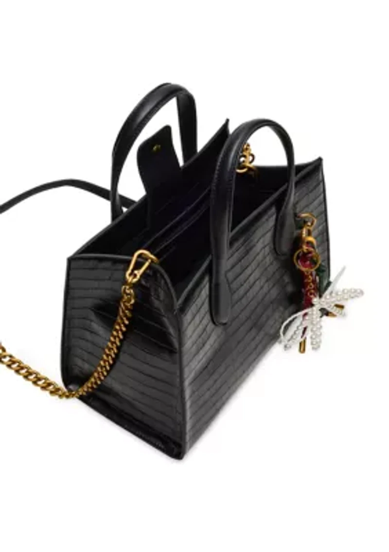 Boxed Top Handle Satchel with Charms