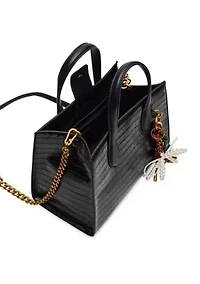 Boxed Top Handle Satchel with Charms