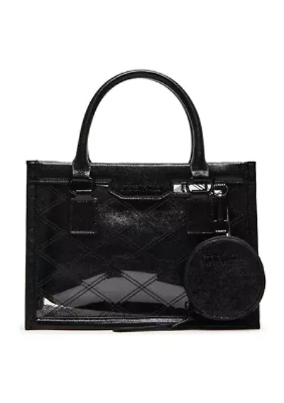 Clear Quilted Top Handle Crossbody
