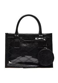 Clear Quilted Top Handle Crossbody
