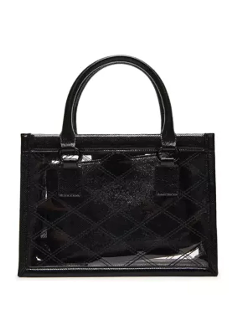 Clear Quilted Top Handle Crossbody
