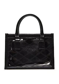 Clear Quilted Top Handle Crossbody