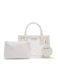 Clear Quilted Top Handle Crossbody