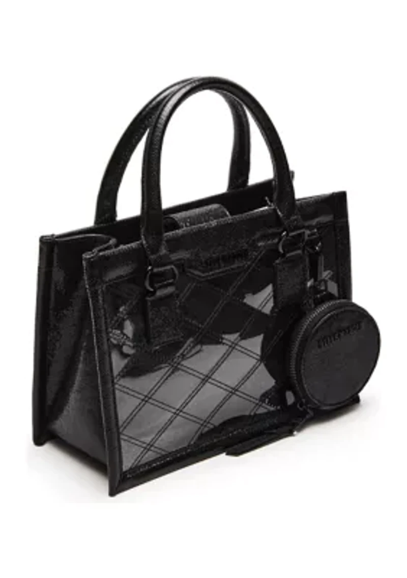 Clear Quilted Top Handle Crossbody