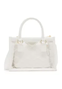 Clear Quilted Top Handle Crossbody