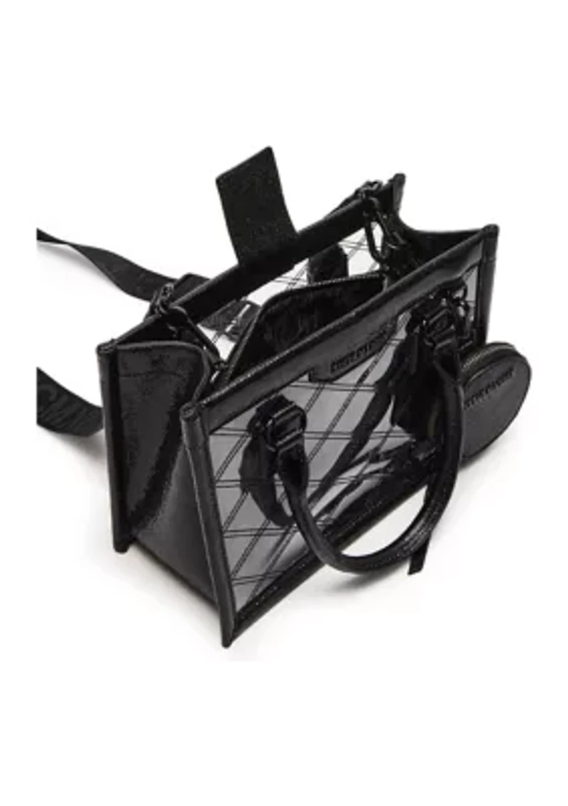Clear Quilted Top Handle Crossbody