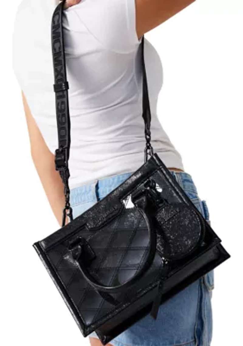 Clear Quilted Top Handle Crossbody