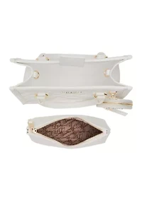 Clear Quilted Top Handle Crossbody