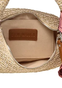 Deana Straw Hobo Bag with Scarf