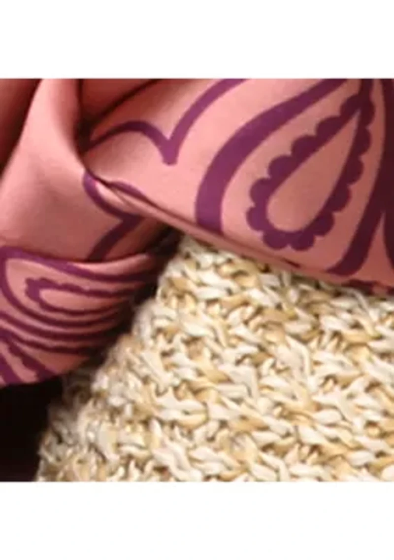 Deana Straw Hobo Bag with Scarf