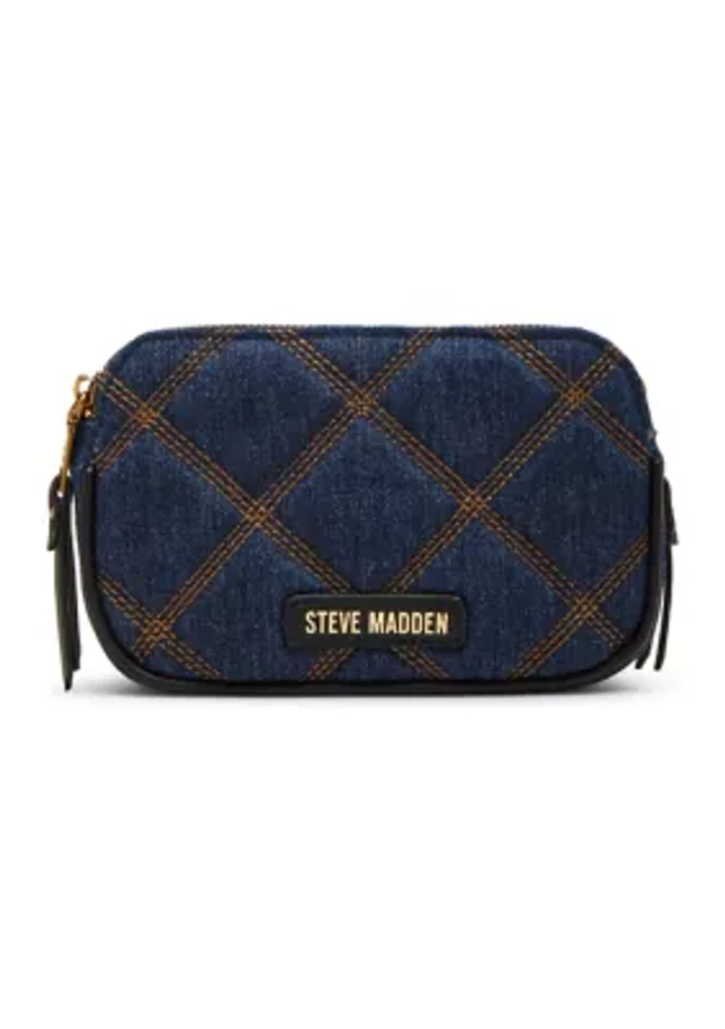 Quilted Double Zip Crossbody Bag