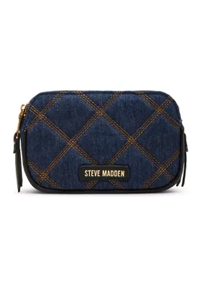 Quilted Double Zip Crossbody Bag