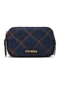 Quilted Double Zip Crossbody Bag