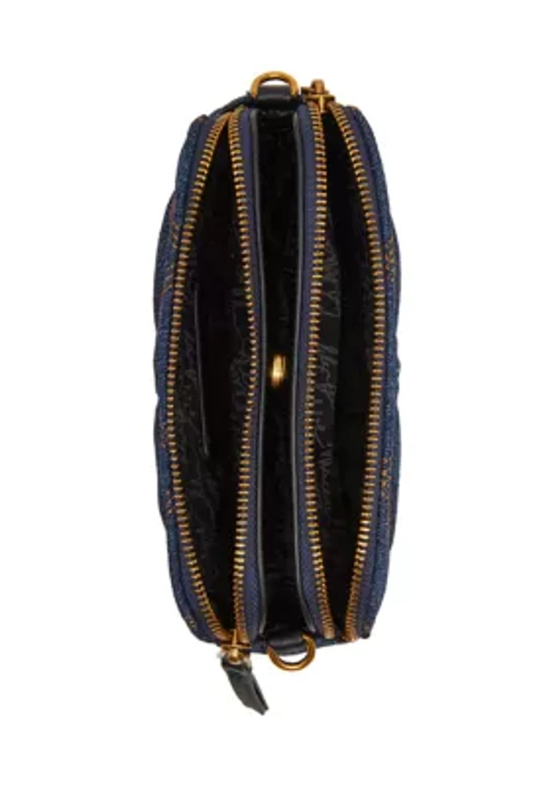 Quilted Double Zip Crossbody Bag