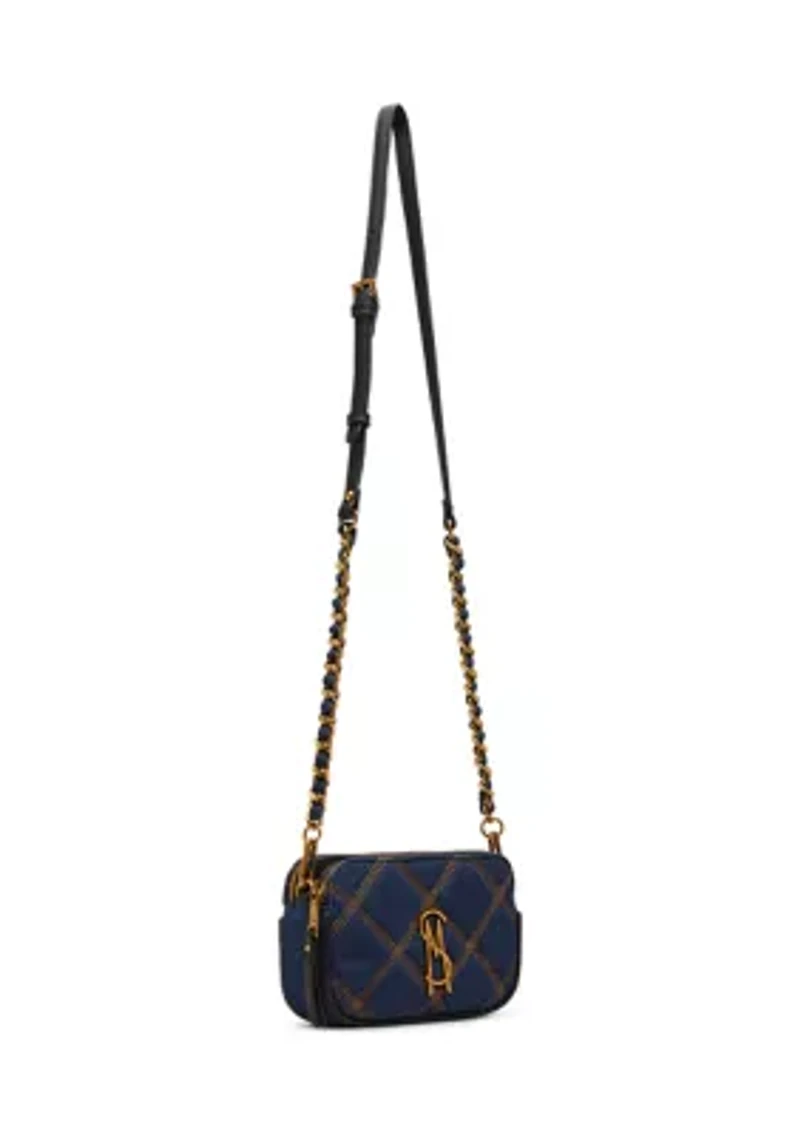 Quilted Double Zip Crossbody Bag