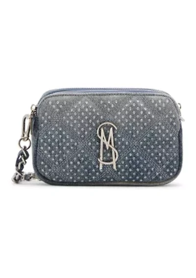 Daisy Denim Crossbody Bag with Rhinestones