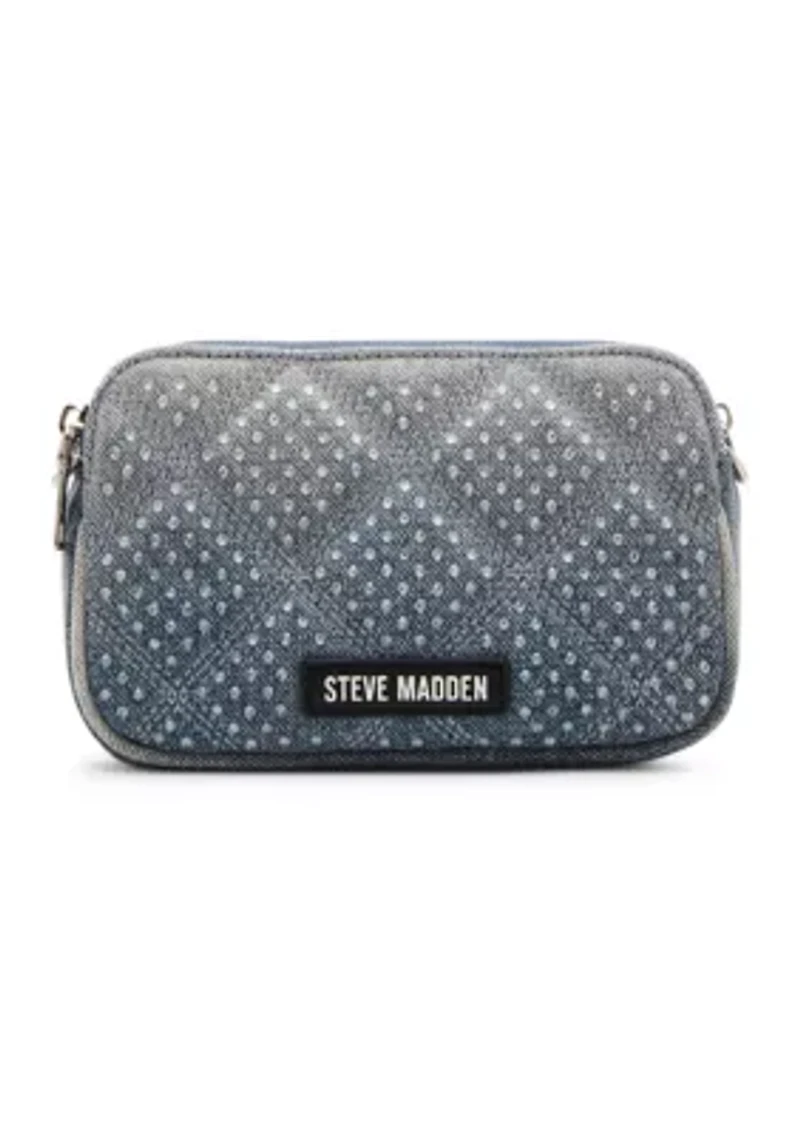 Daisy Denim Crossbody Bag with Rhinestones