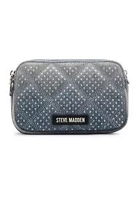 Daisy Denim Crossbody Bag with Rhinestones