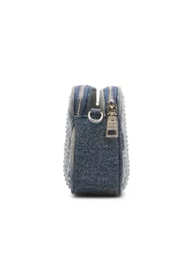 Daisy Denim Crossbody Bag with Rhinestones