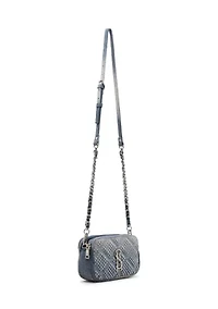 Daisy Denim Crossbody Bag with Rhinestones