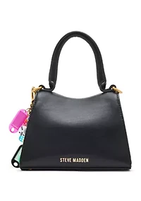 Animal Print Top Handle Crossbody with Charm