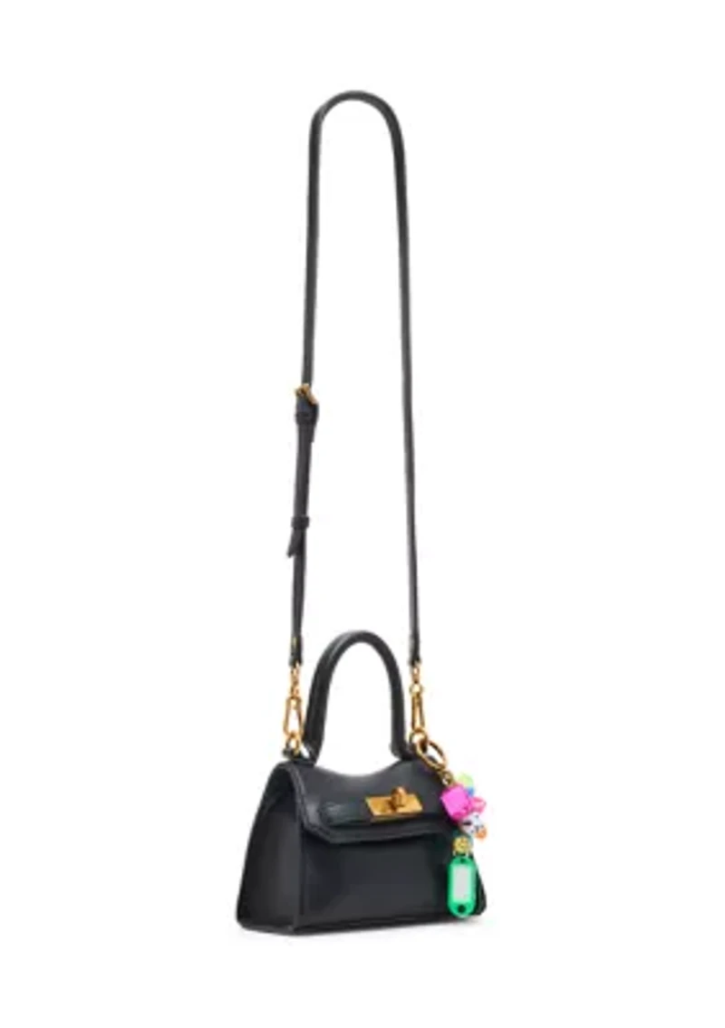 Animal Print Top Handle Crossbody with Charm
