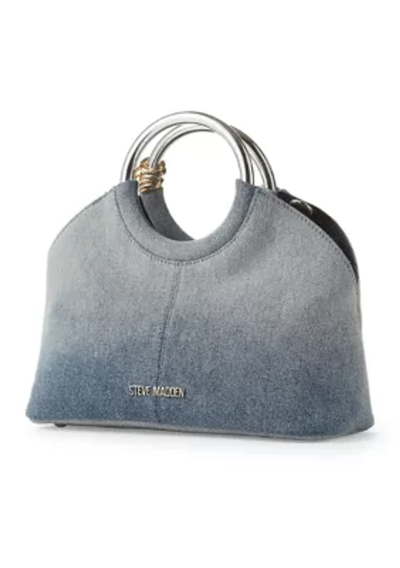 Denim Ring Top Handle Crossbody