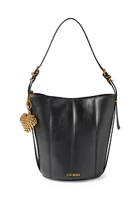 Buckle Strap Bucket Bag with Charm
