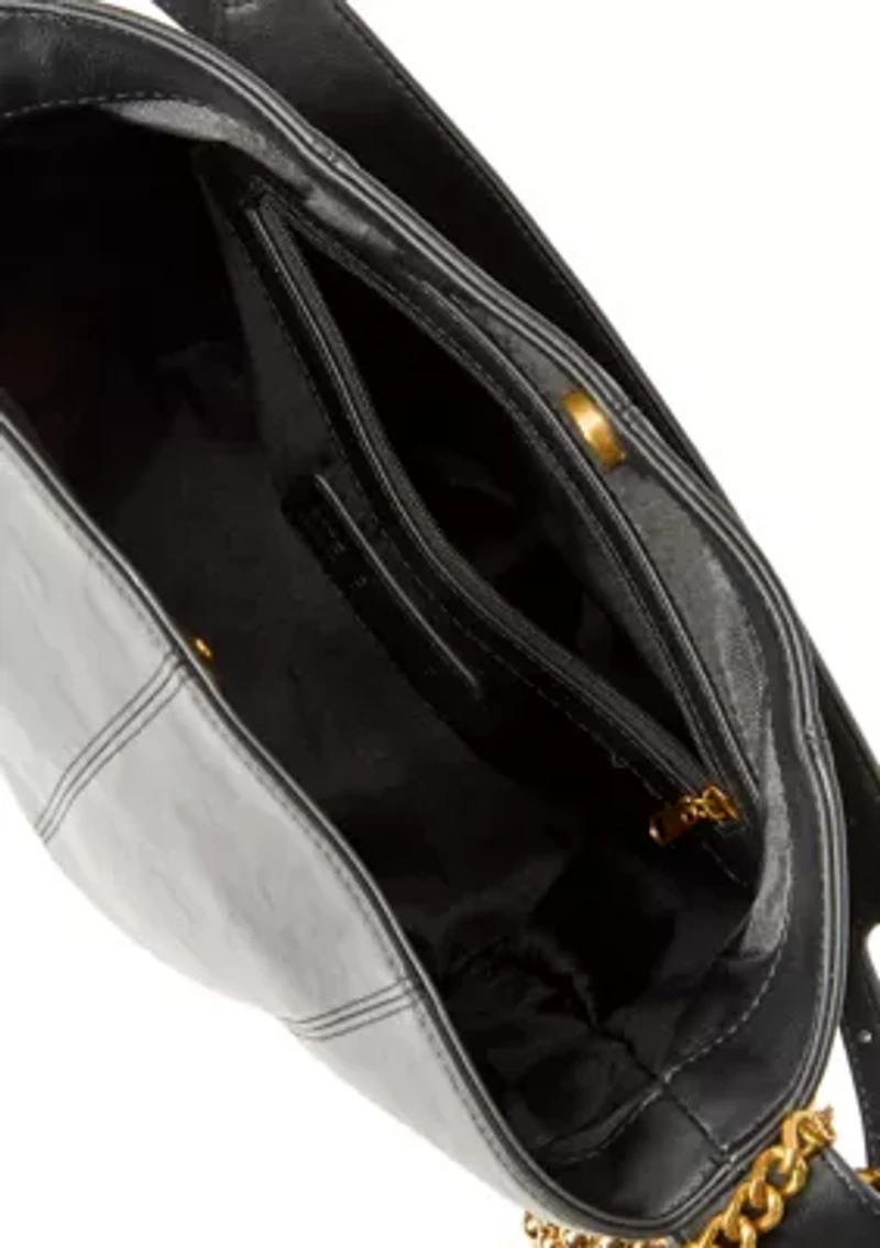 Buckle Strap Bucket Bag with Charm