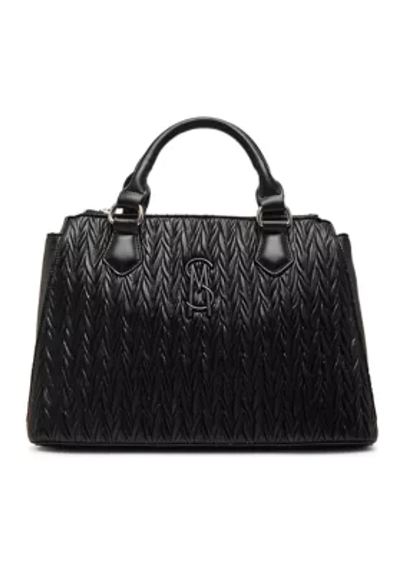 Quilted Chain Strap Top Handle Satchel