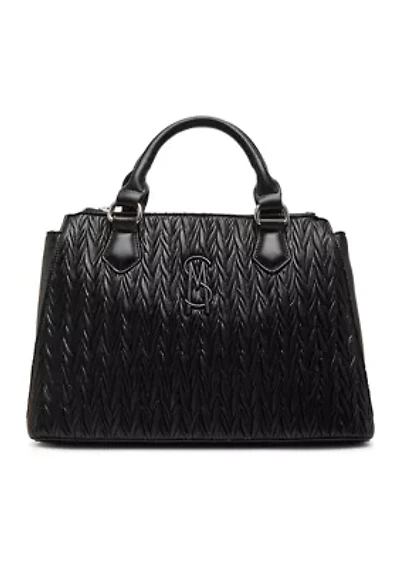 Quilted Chain Strap Top Handle Satchel