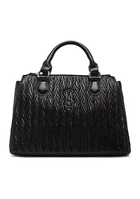 Quilted Chain Strap Top Handle Satchel