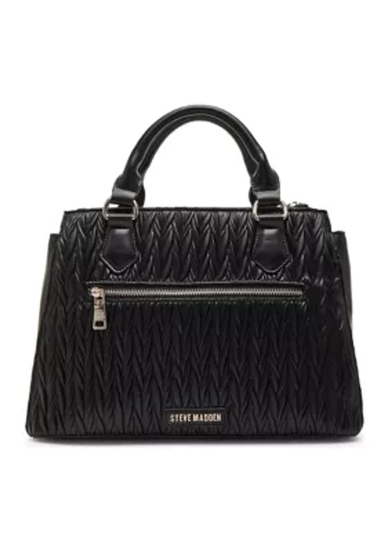 Quilted Chain Strap Top Handle Satchel