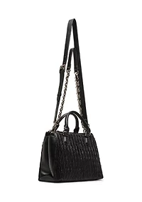 Quilted Chain Strap Top Handle Satchel