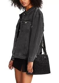 Quilted Chain Strap Top Handle Satchel