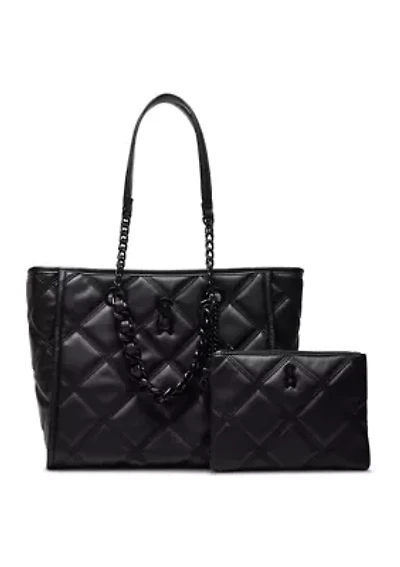 Quilted Tote with Removable Pouch