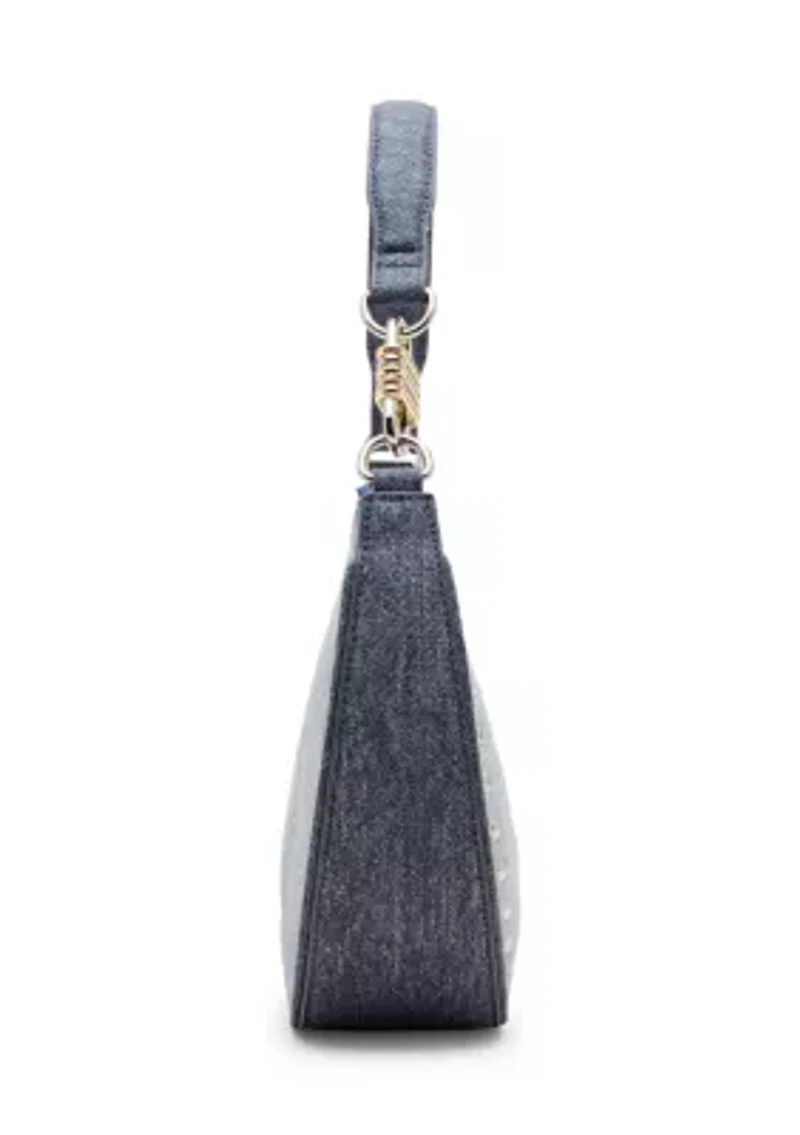 LIAMM Denim Crescent Shoulder Bag
