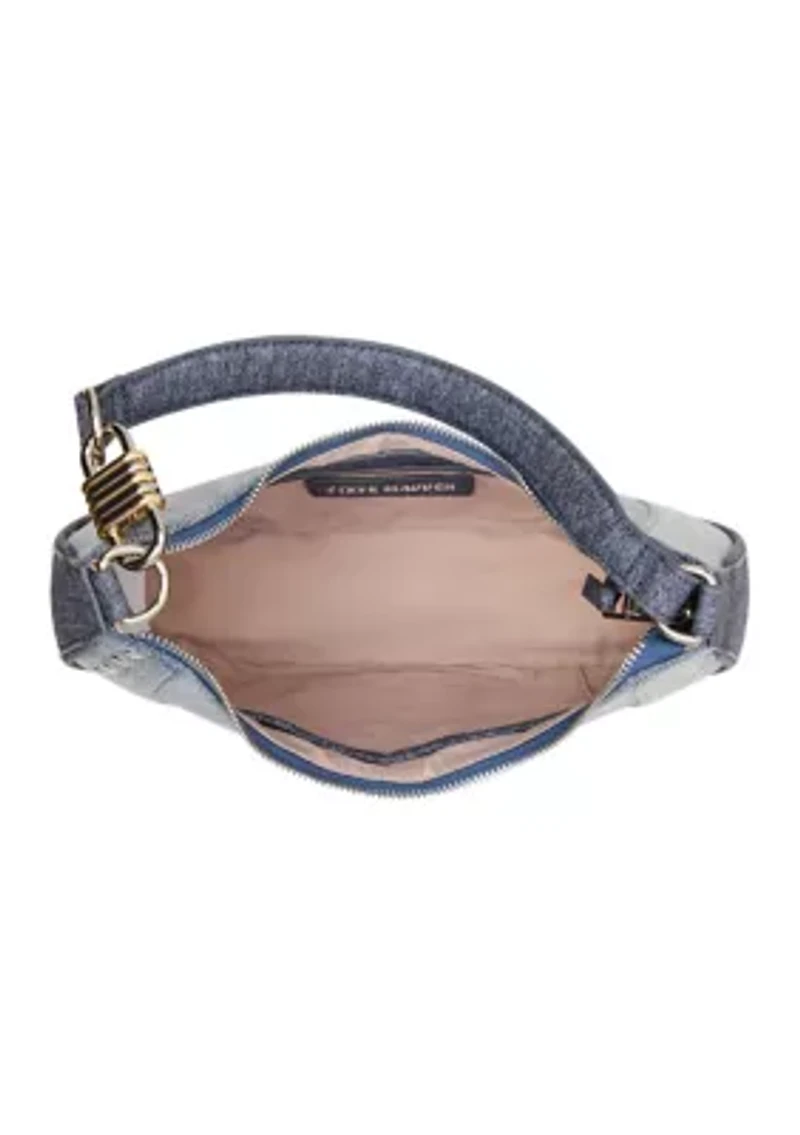 LIAMM Denim Crescent Shoulder Bag