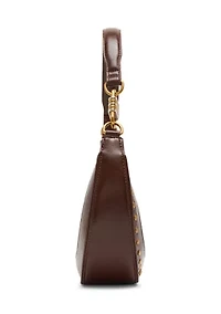 Studded Crescent Glazed Shoulder Bag