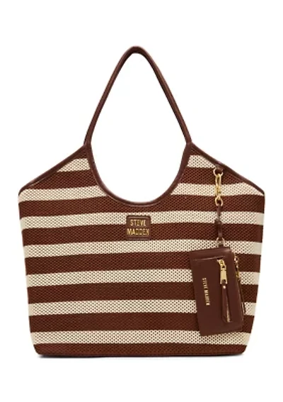 Boceane Straw Striped Tote