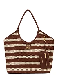 Boceane Straw Striped Tote
